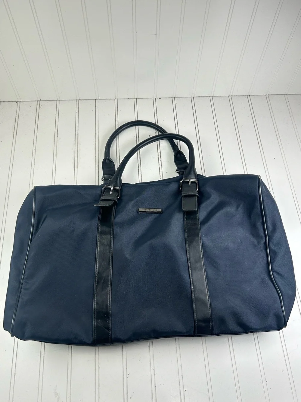 Michael Kors Unisex Jet Set Large Navy Nylon Duffle Travel Bag $220
